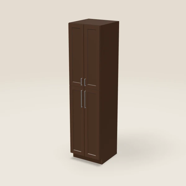 24" Pantry — 96" High — Espresso Shaker, 3D picture