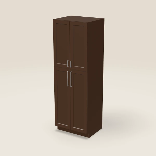 30" Pantry — 90" High — Espresso Shaker, 3D picture