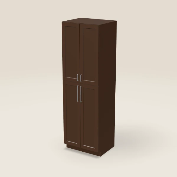 30" Pantry — 96" High — Espresso Shaker, 3D picture