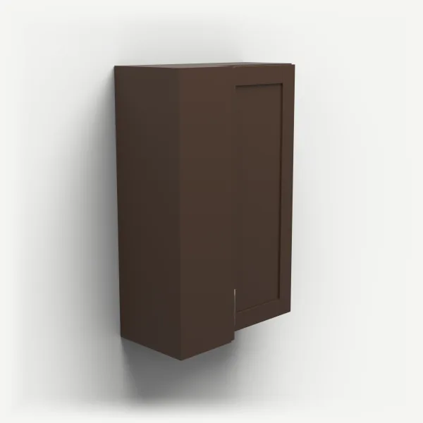 24" Wall Pie Cut Corner — 36" High — Espresso Shaker, 3D picture