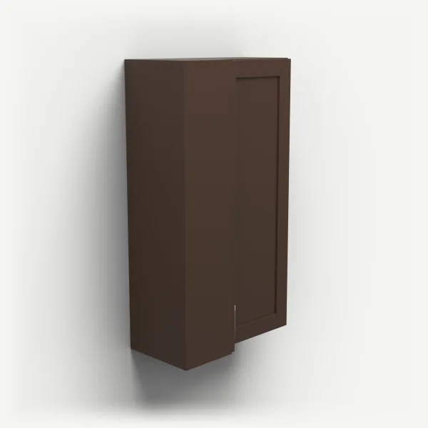 24" Wall Pie Cut Corner — 42" High — Espresso Shaker, 3D picture