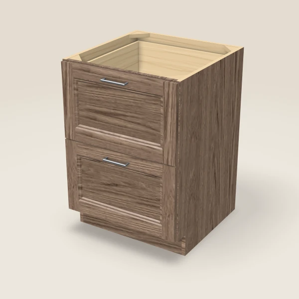 24" Two Drawer Base Cabinet, 3D picture