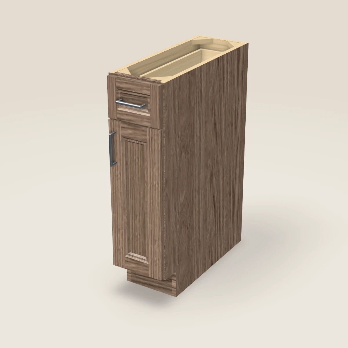 9" Single Door Single Drawer Base Cabinet, 3D picture