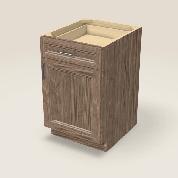 21" Single Door Single Drawer Base Cabinet, 3D picture