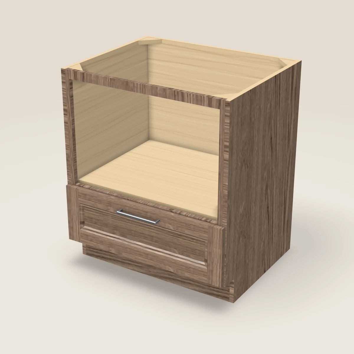 30" Base Microwave Cabinet, 3D picture