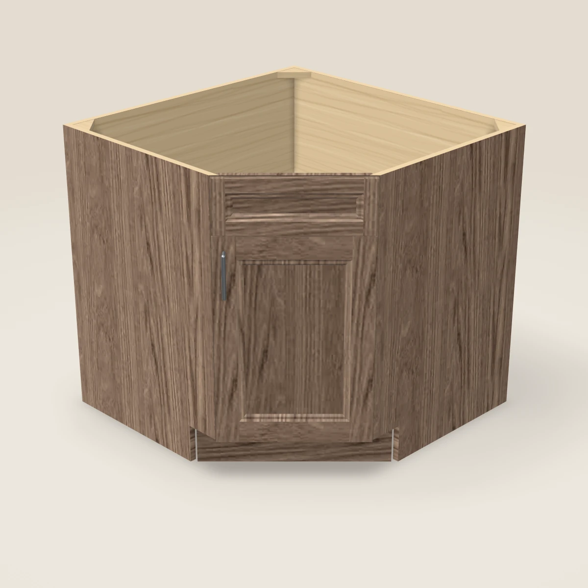 36" Base Corner Diagonal Sink Cabinet, 3D picture