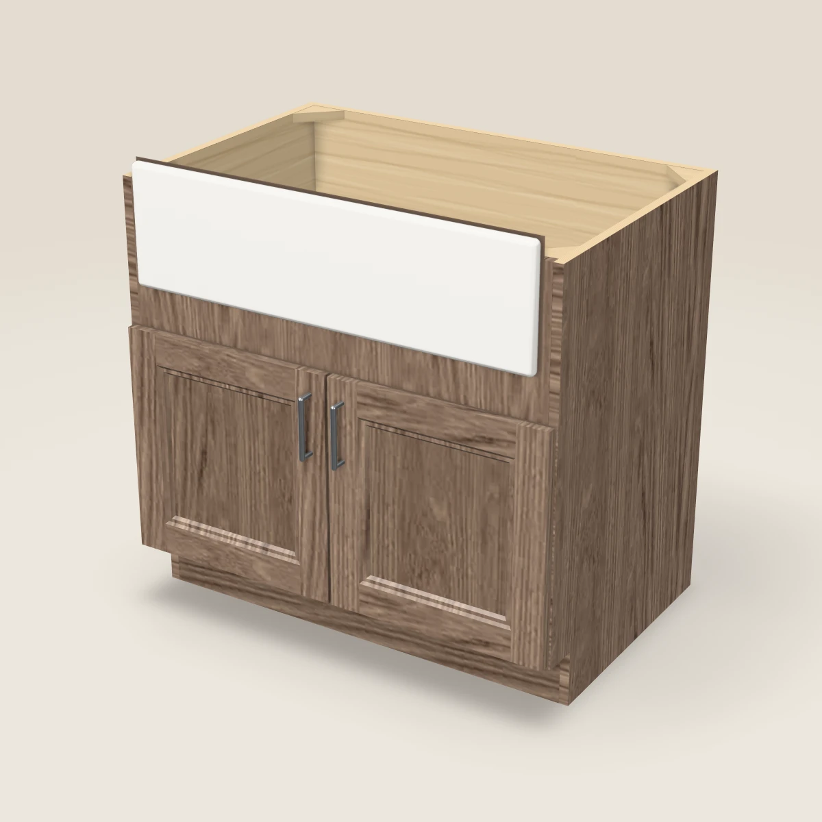 36" Farm Sink Base Cabinet, 3D picture