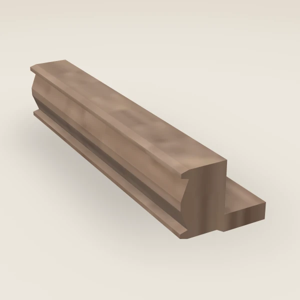 96" Shaker Light Rail Molding, 3D picture