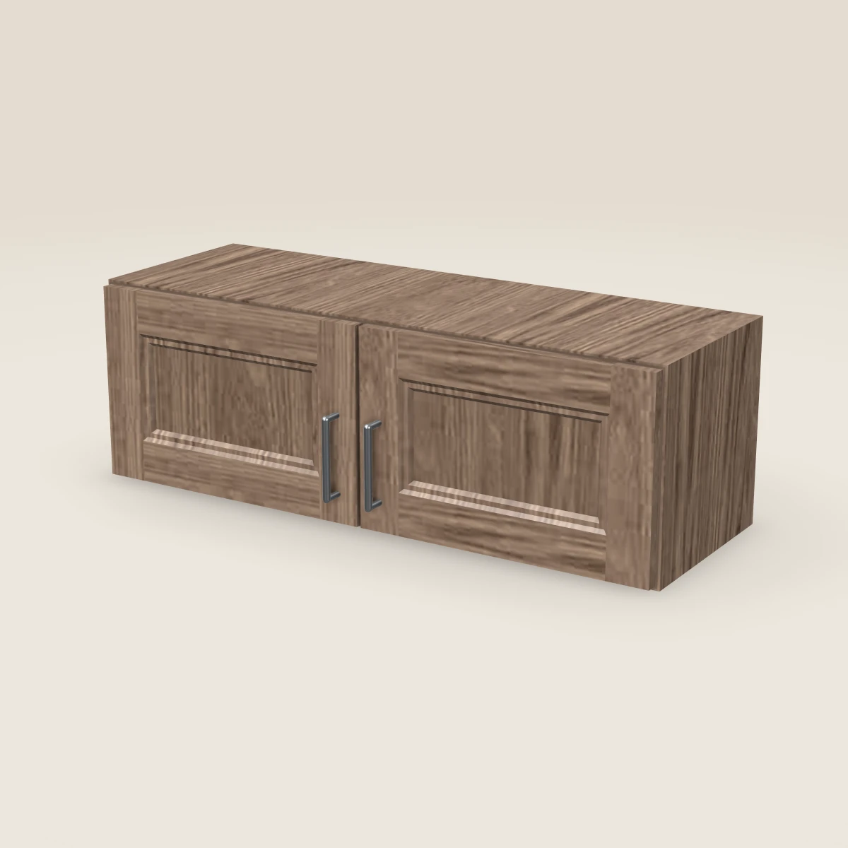 Gabinete de pared de dos puertas de 36" — 12" de alto, imagen en 3D