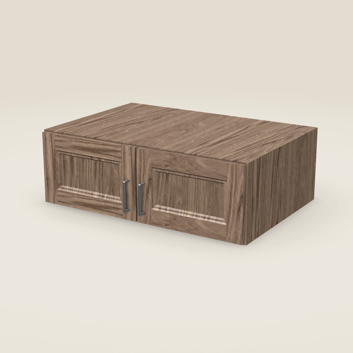 Gabinete de pared de dos puertas de 36" — 12" de alto, imagen en 3D