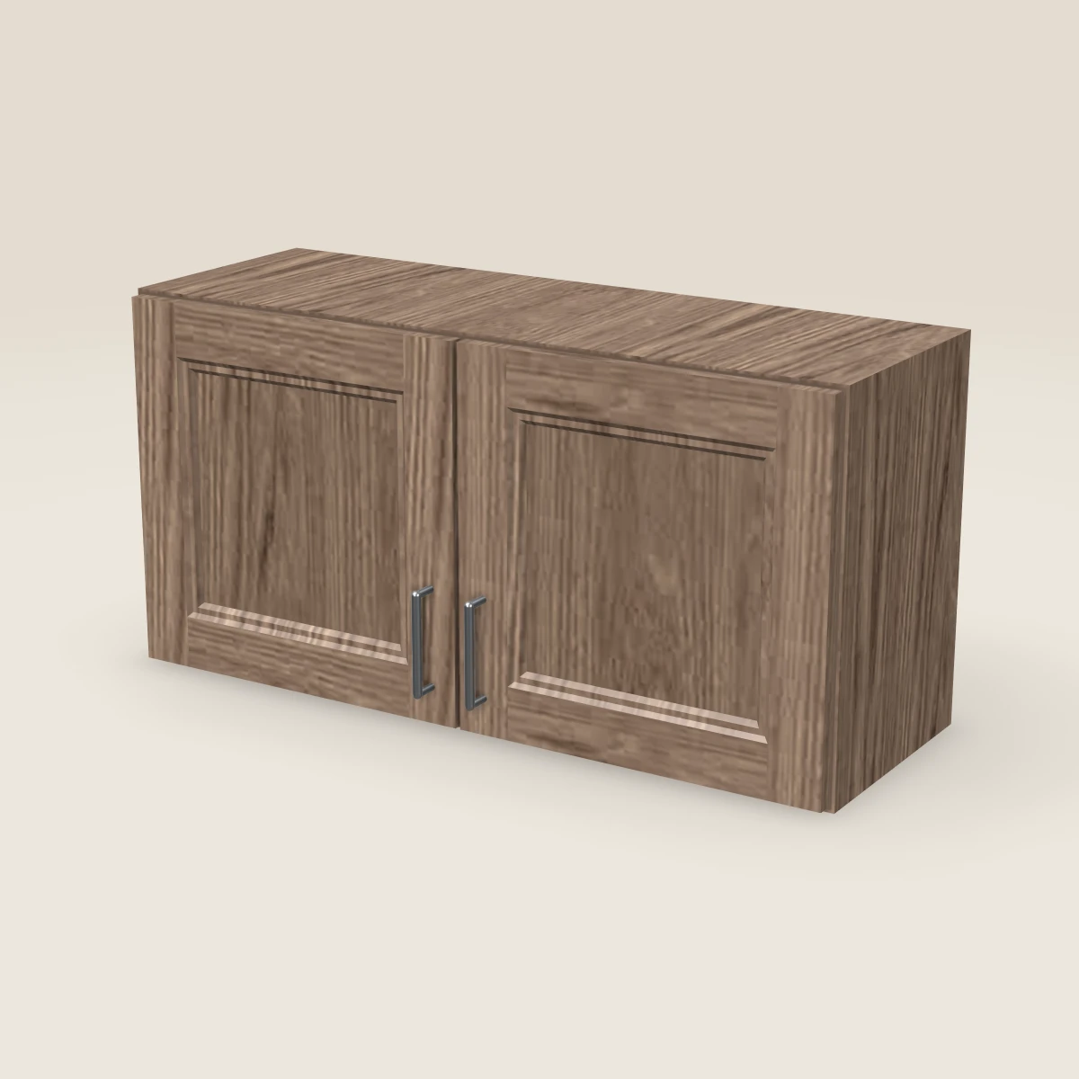 Gabinete de pared de dos puertas de 36" — 18" de alto, imagen en 3D