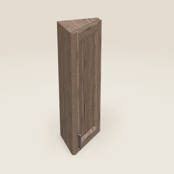 12" Wall Angle Corner Cabinet — 36" High, 3D picture