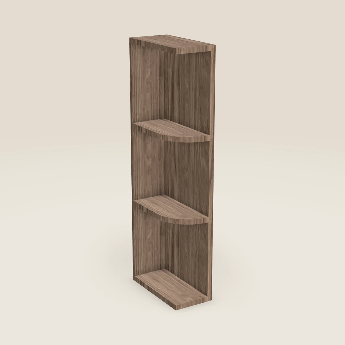 Gabinete de pared con repisa de extremo de 6" — 36" de alto, imagen en 3D