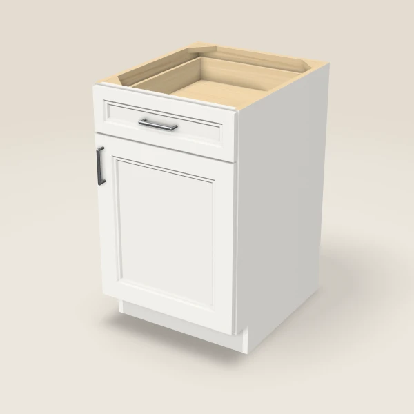 21" Single Door Single Drawer Base Cabinet, 3D picture