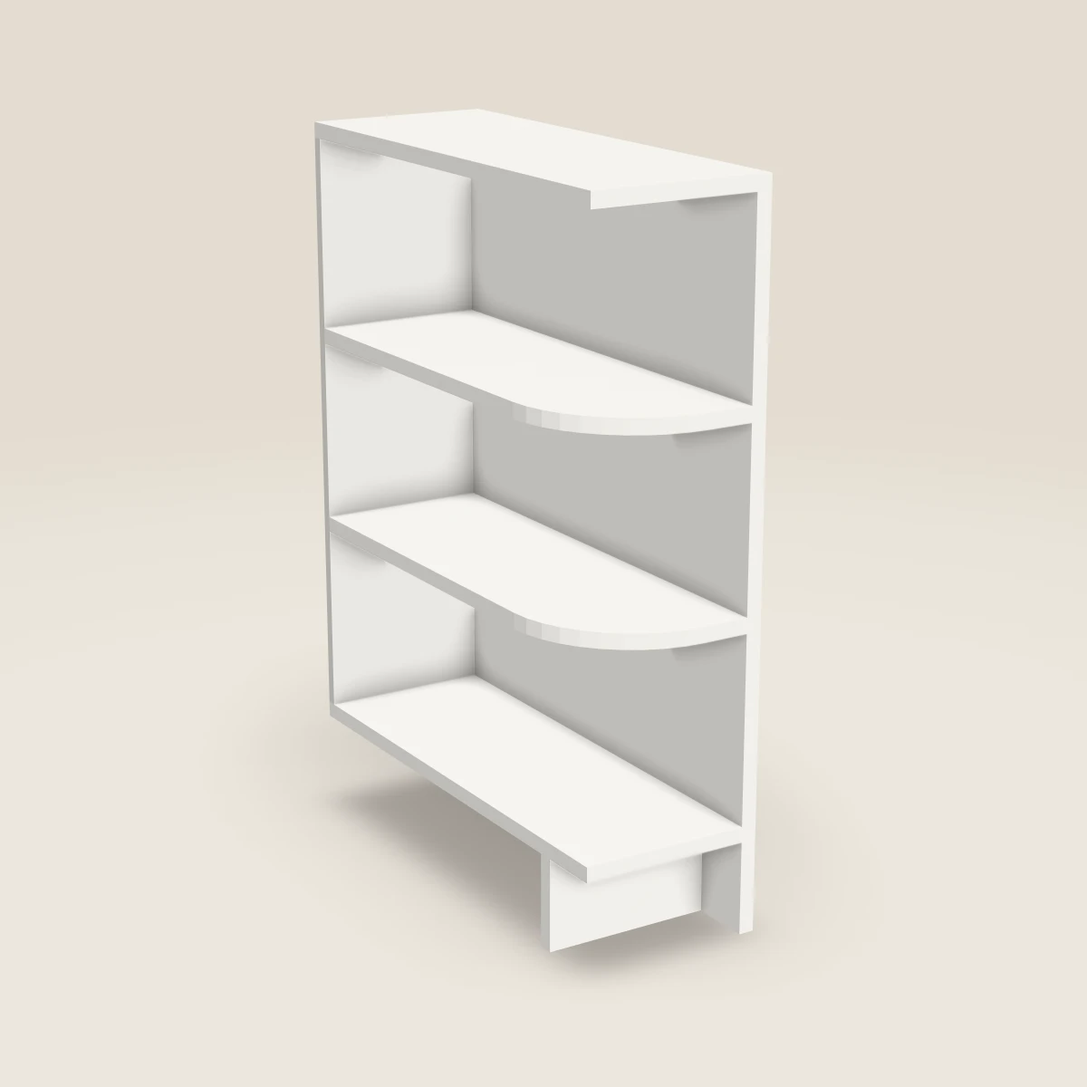 Repisa de extremo base de 9", imagen en 3D
