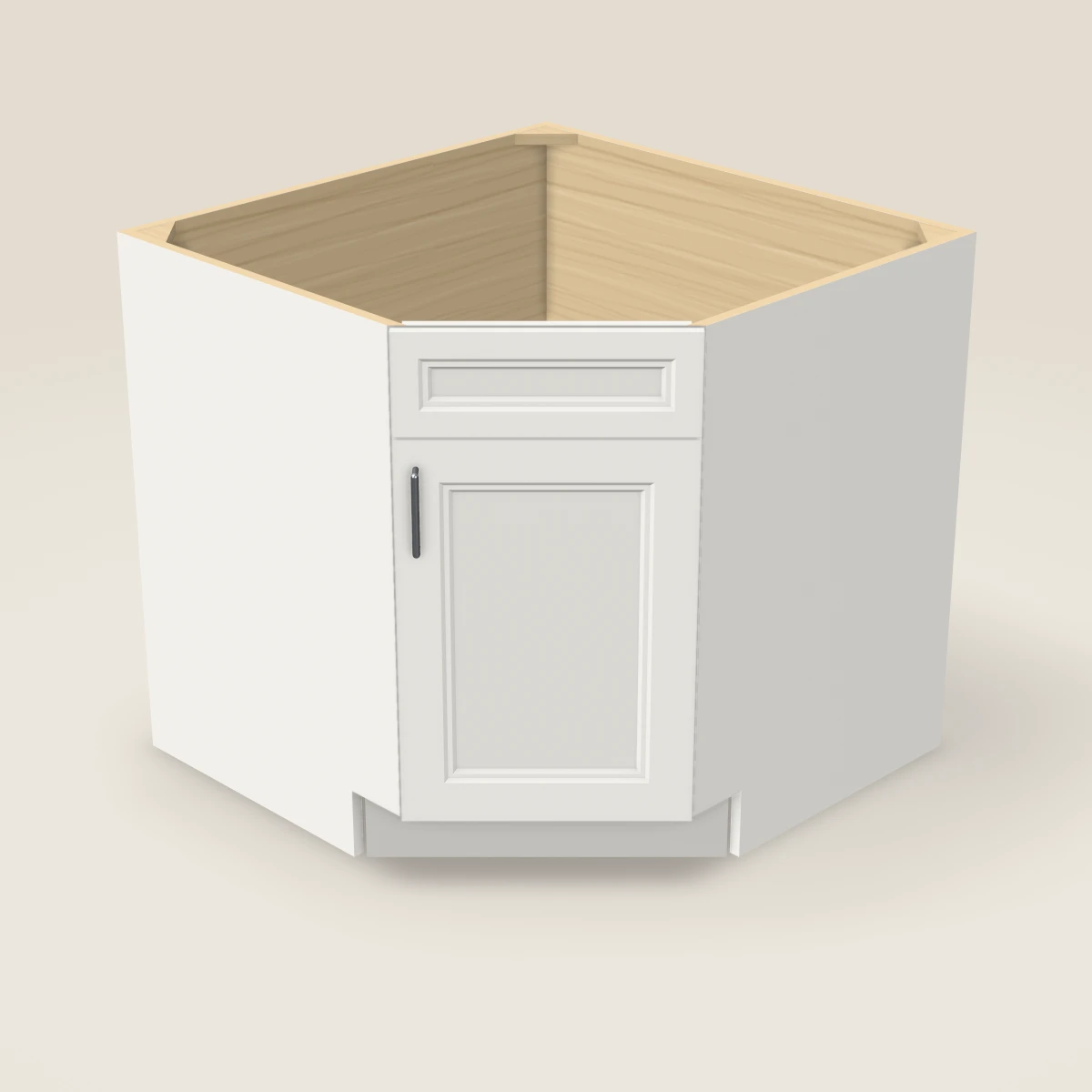 36" Base Corner Diagonal Sink Cabinet, 3D picture