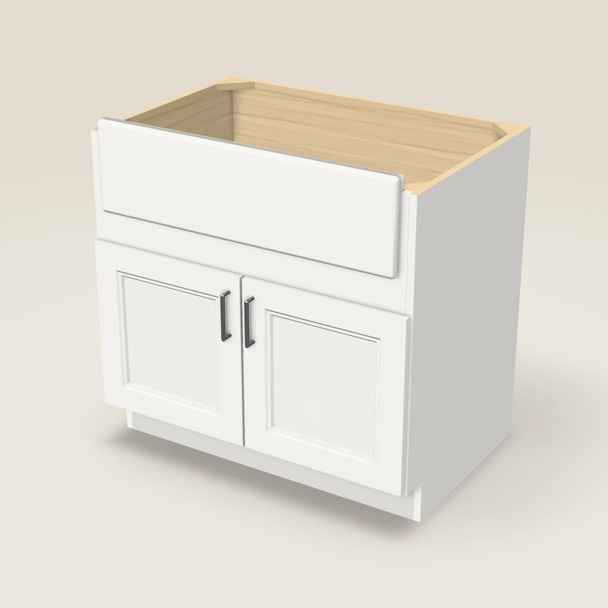 36" Farm Sink Base Cabinet, 3D picture
