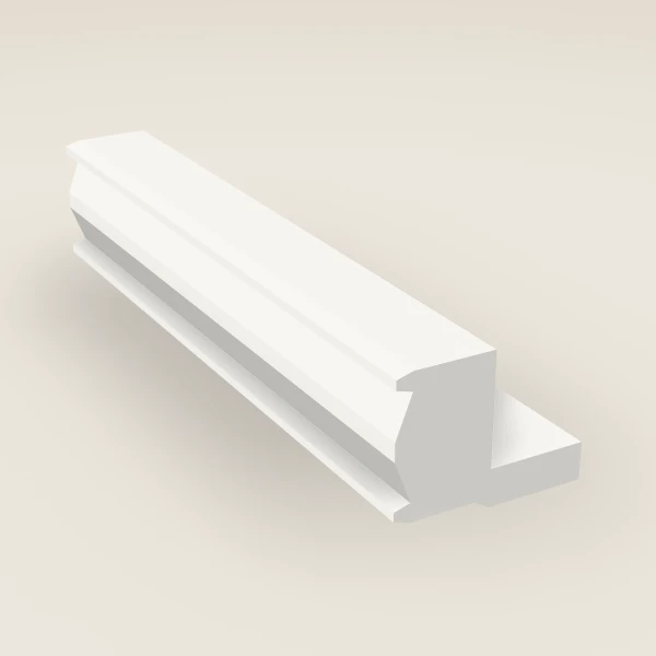 96" Shaker Light Rail Molding, 3D picture