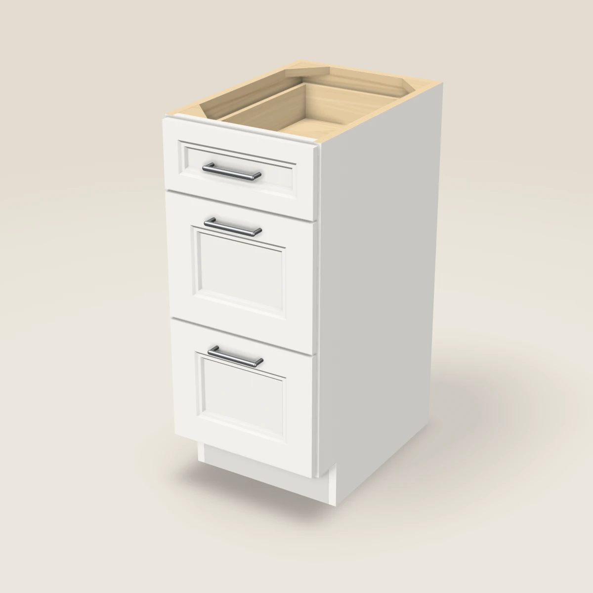15" Three Drawer Vanity Cabinet, 3D picture