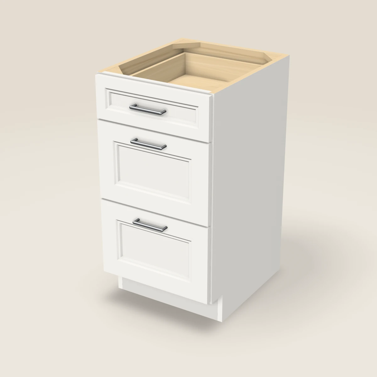 18" Three Drawer Vanity Cabinet, 3D picture