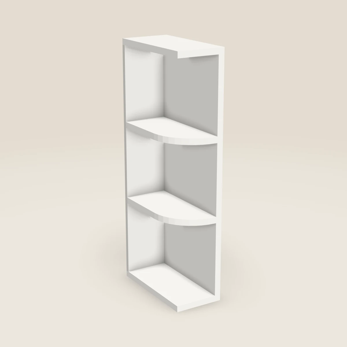 Gabinete de pared con repisa de extremo de 6" — 30" de alto, imagen en 3D