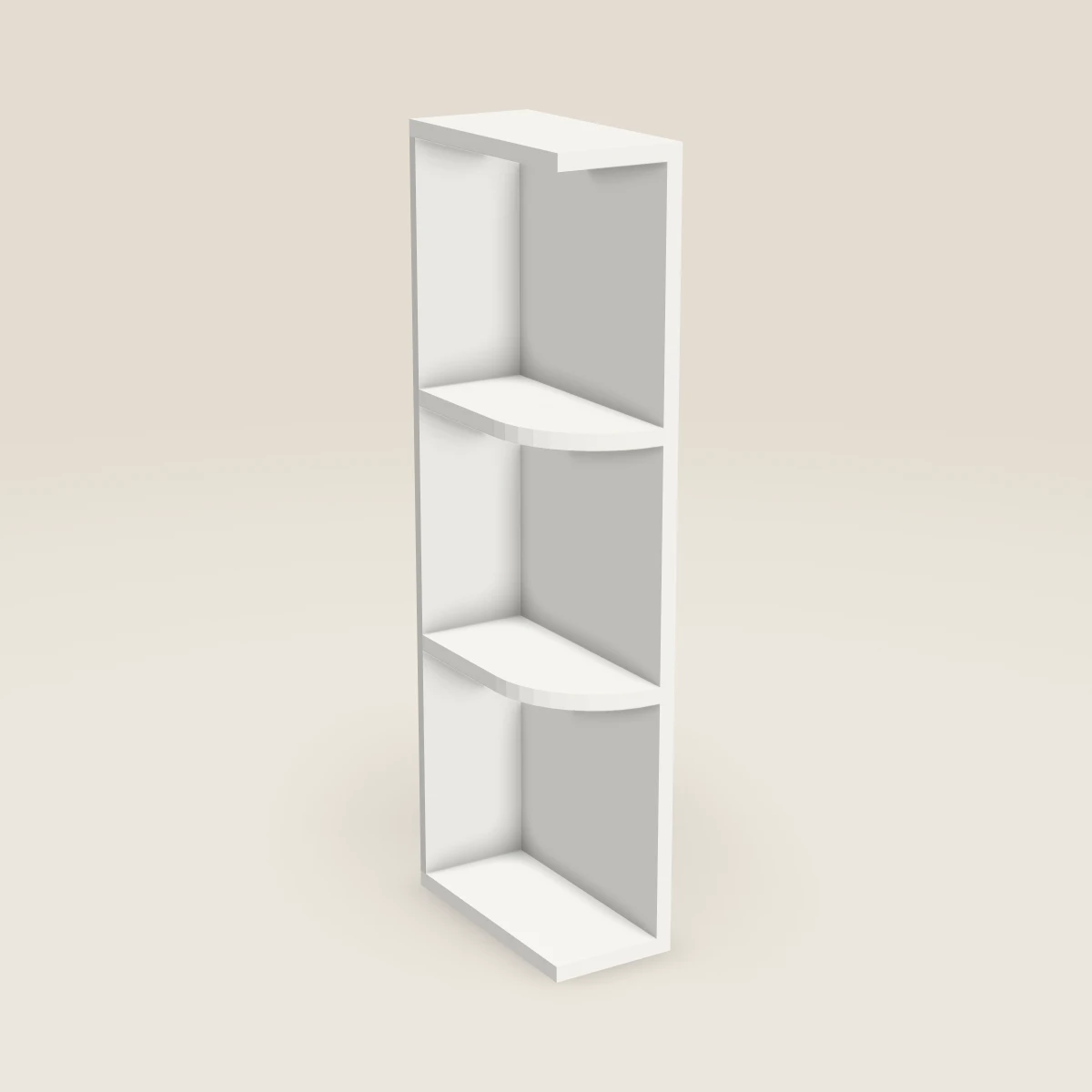 Gabinete de pared con repisa de extremo de 6" — 36" de alto, imagen en 3D