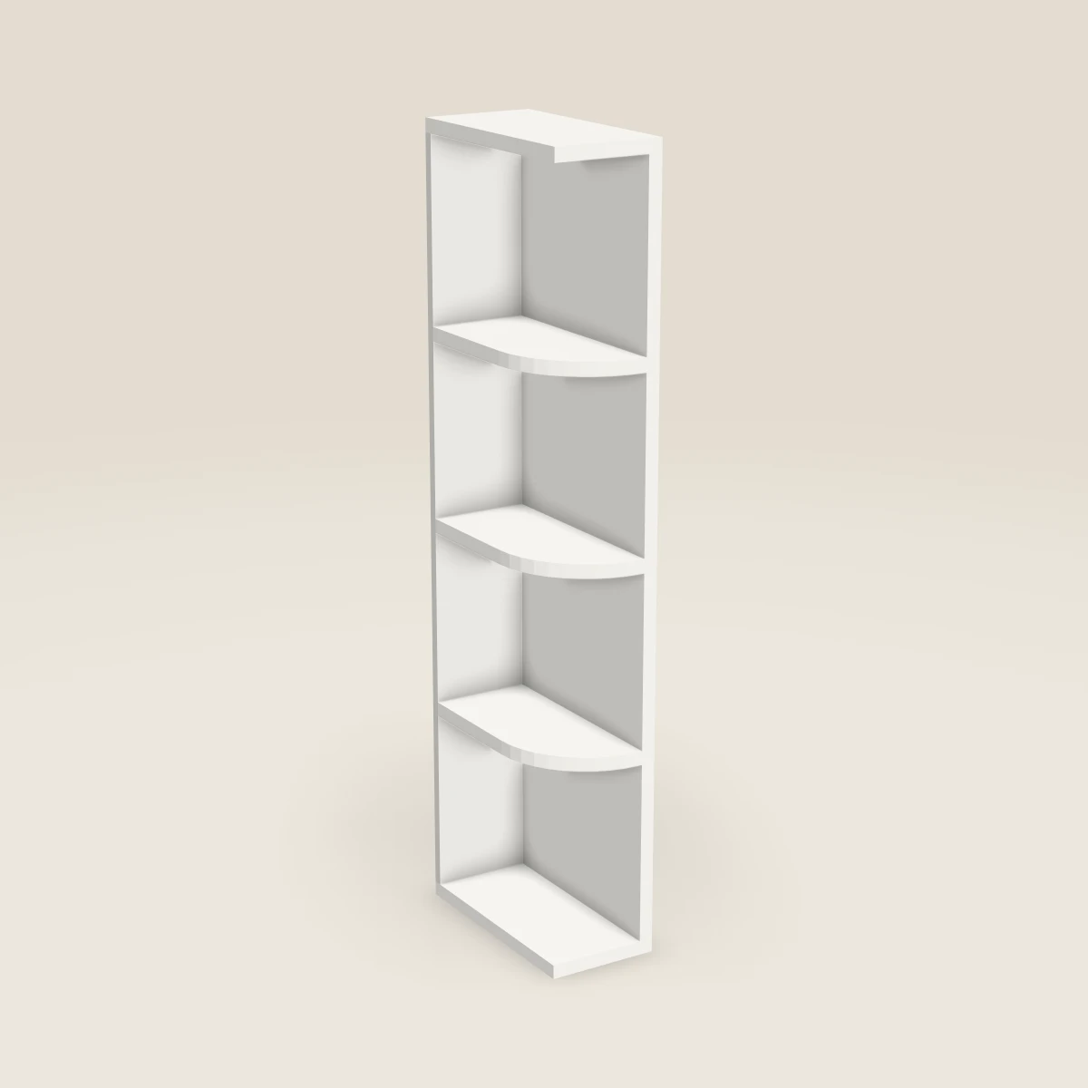 6" Wall End Shelf Cabinet — 42" High, 3D picture