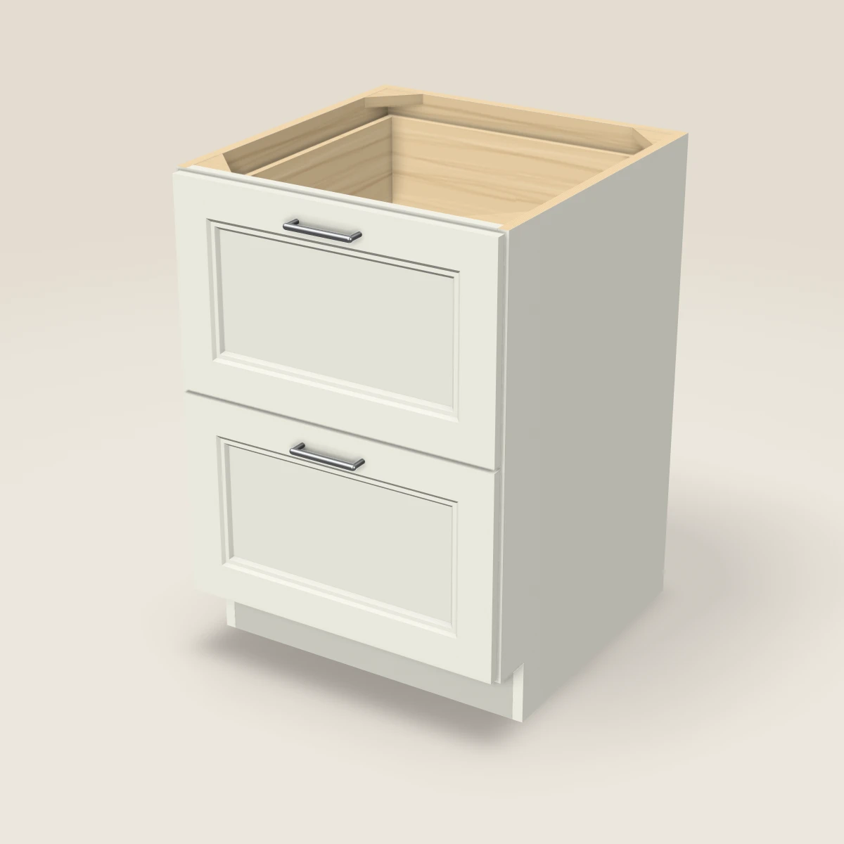 24" Two Drawer Base Cabinet, 3D picture