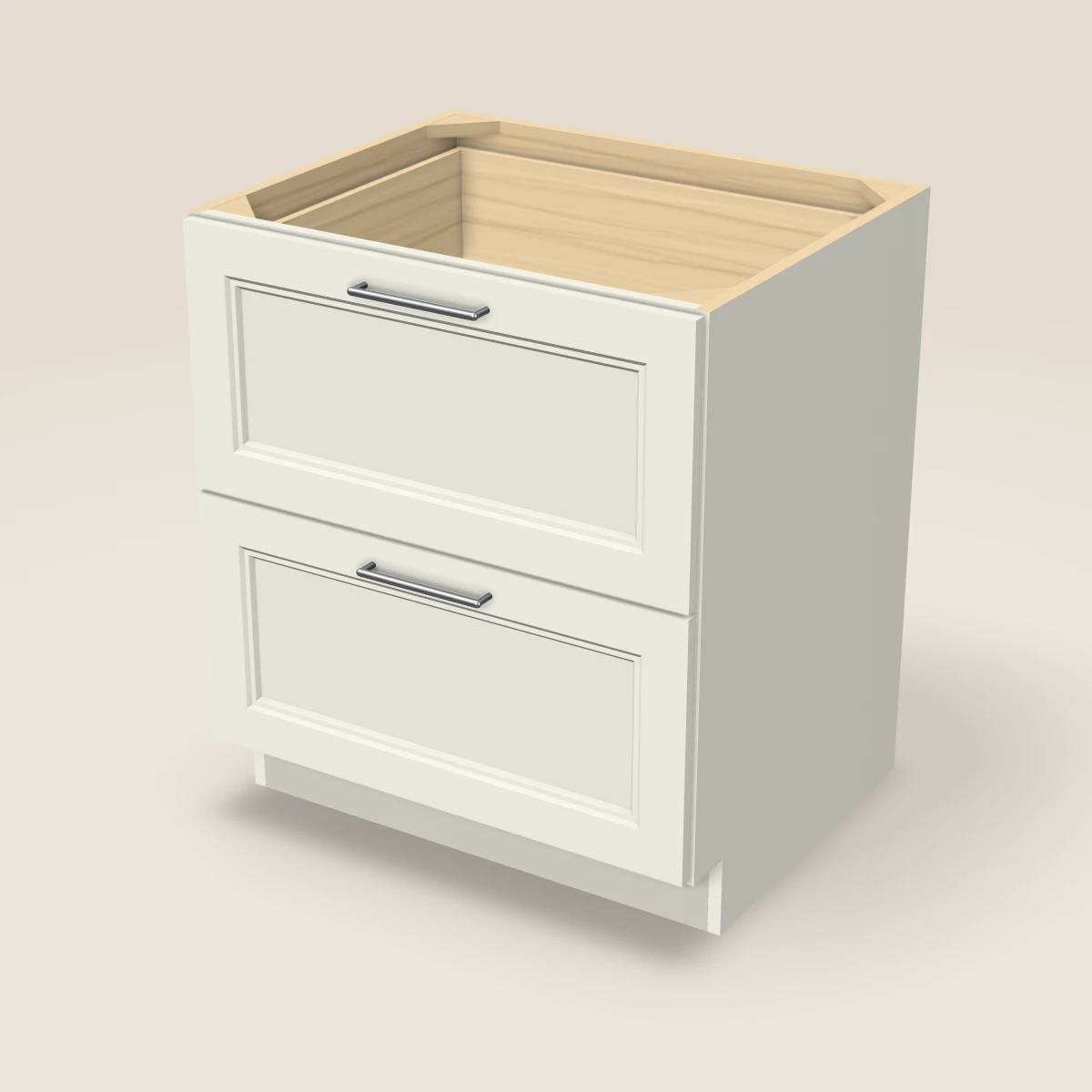 30" Two Drawer Base Cabinet, 3D picture