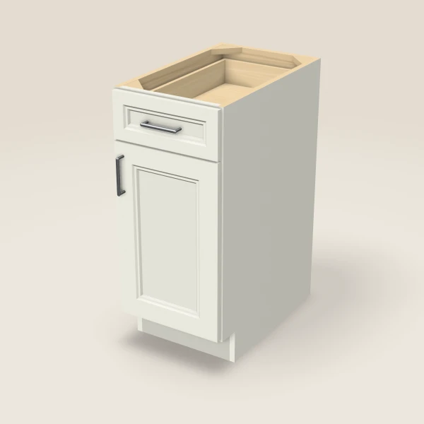 15" Single Door Single Drawer Base Cabinet, 3D picture