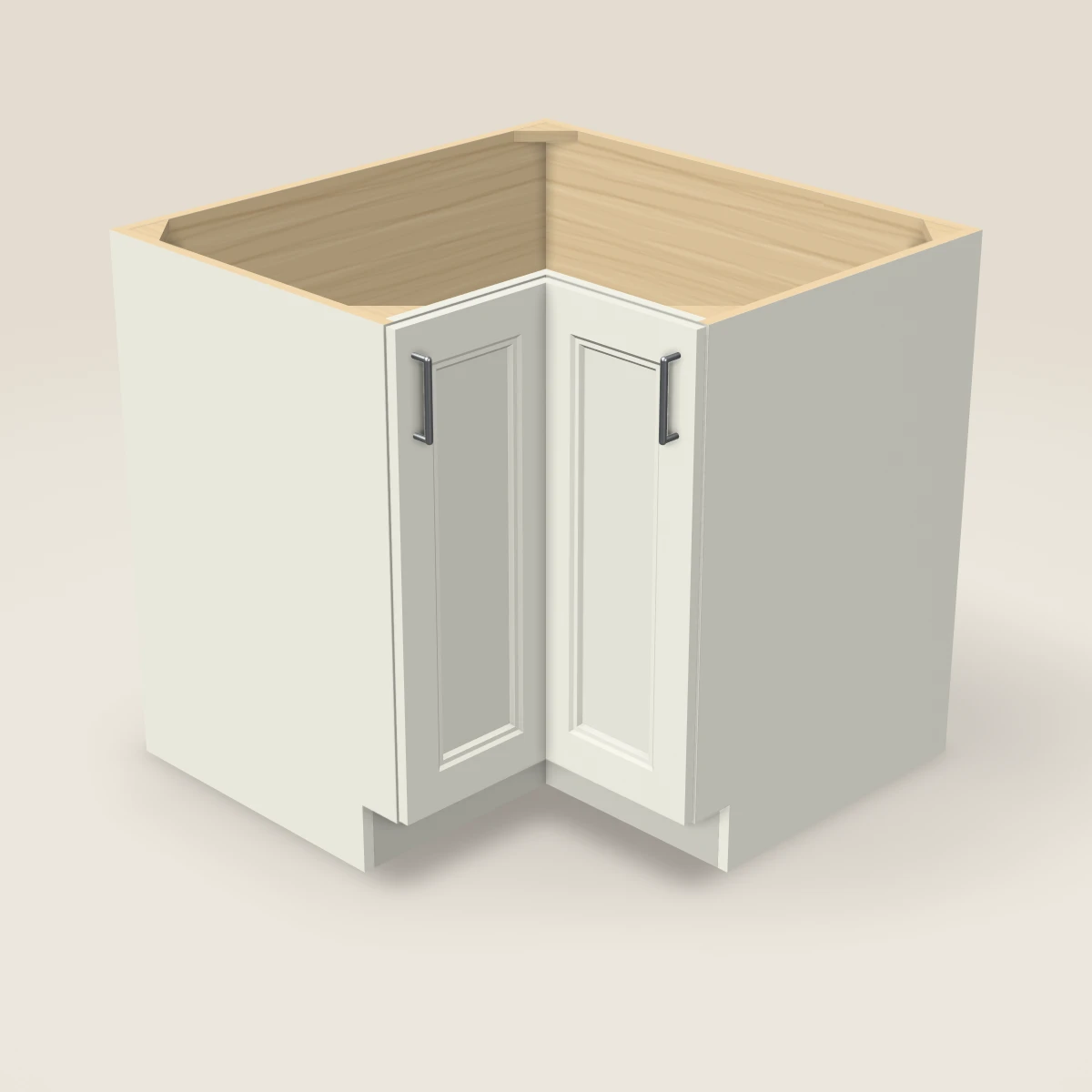 36" Base Corner Diagonal Lazy Susan Cabinet, 3D picture