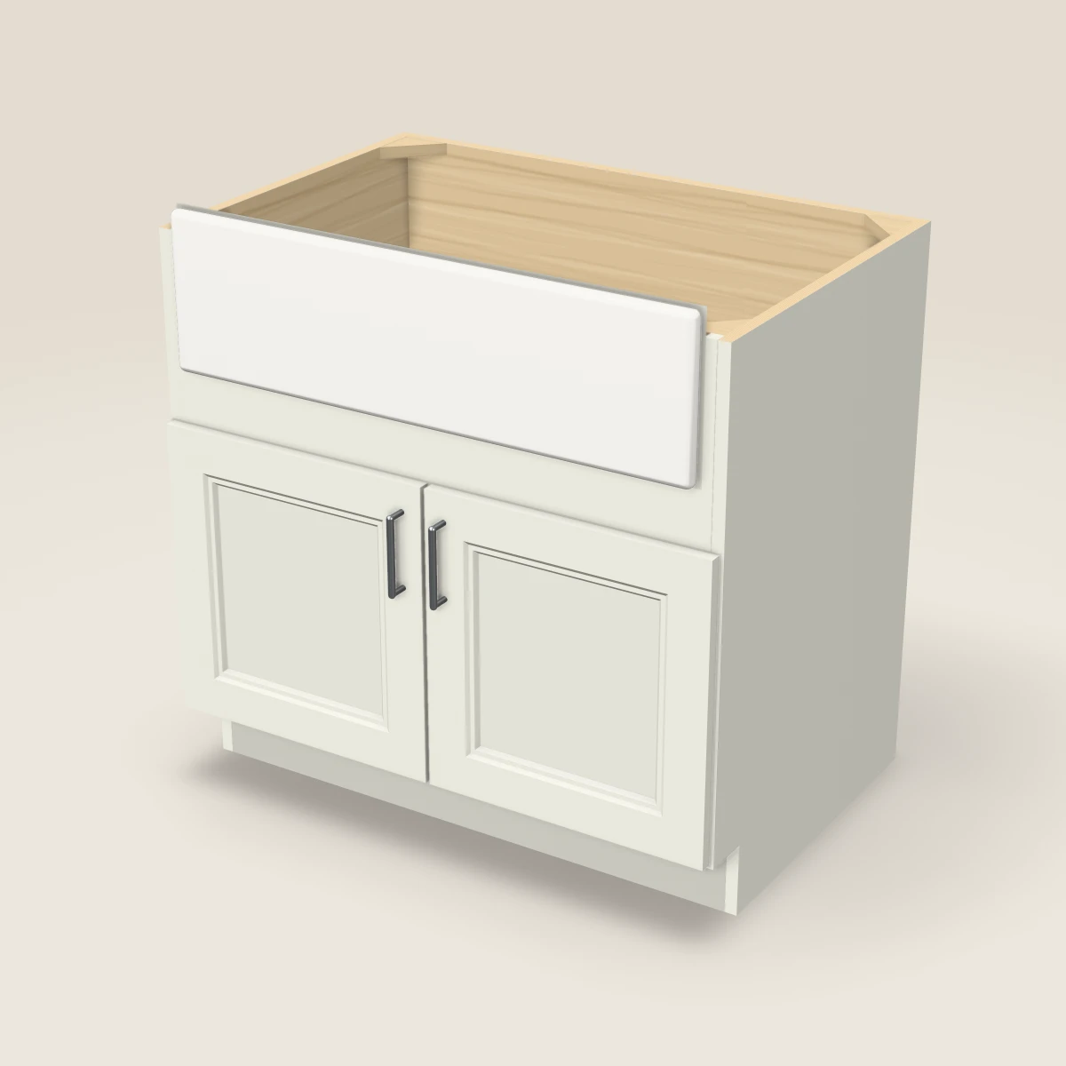 36" Farm Sink Base Cabinet, 3D picture