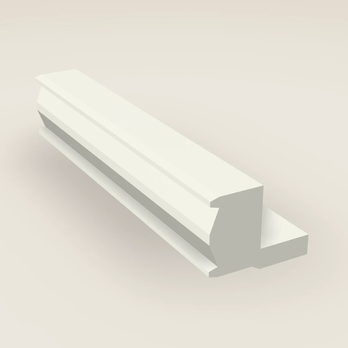 Moldura inferior (light rail) de 96", imagen en 3D