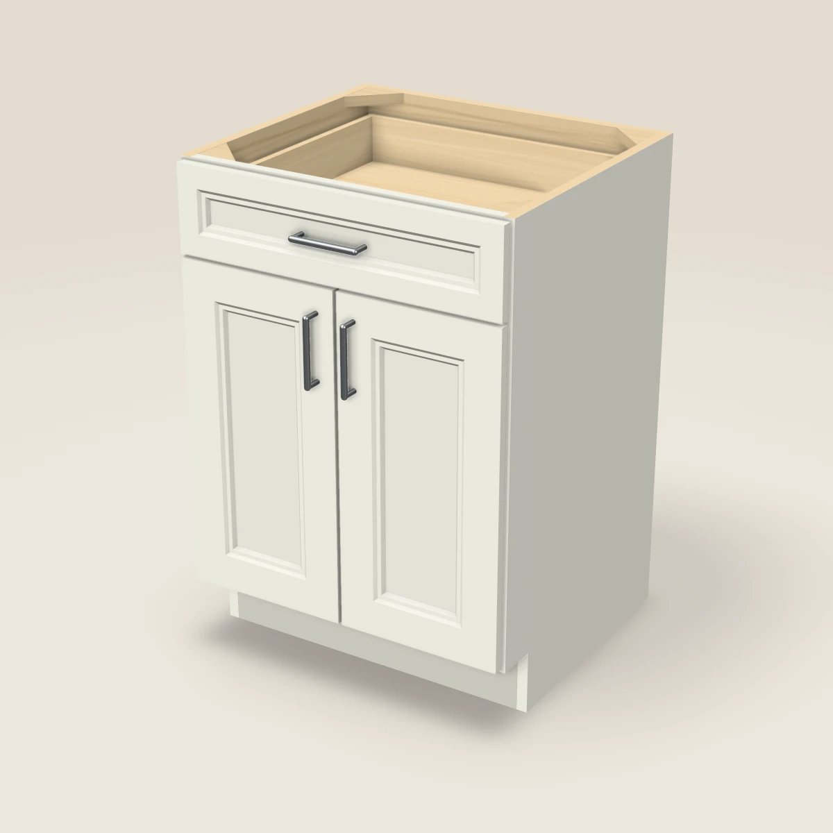 Tocador de baño (dos puertas) de 24", imagen en 3D