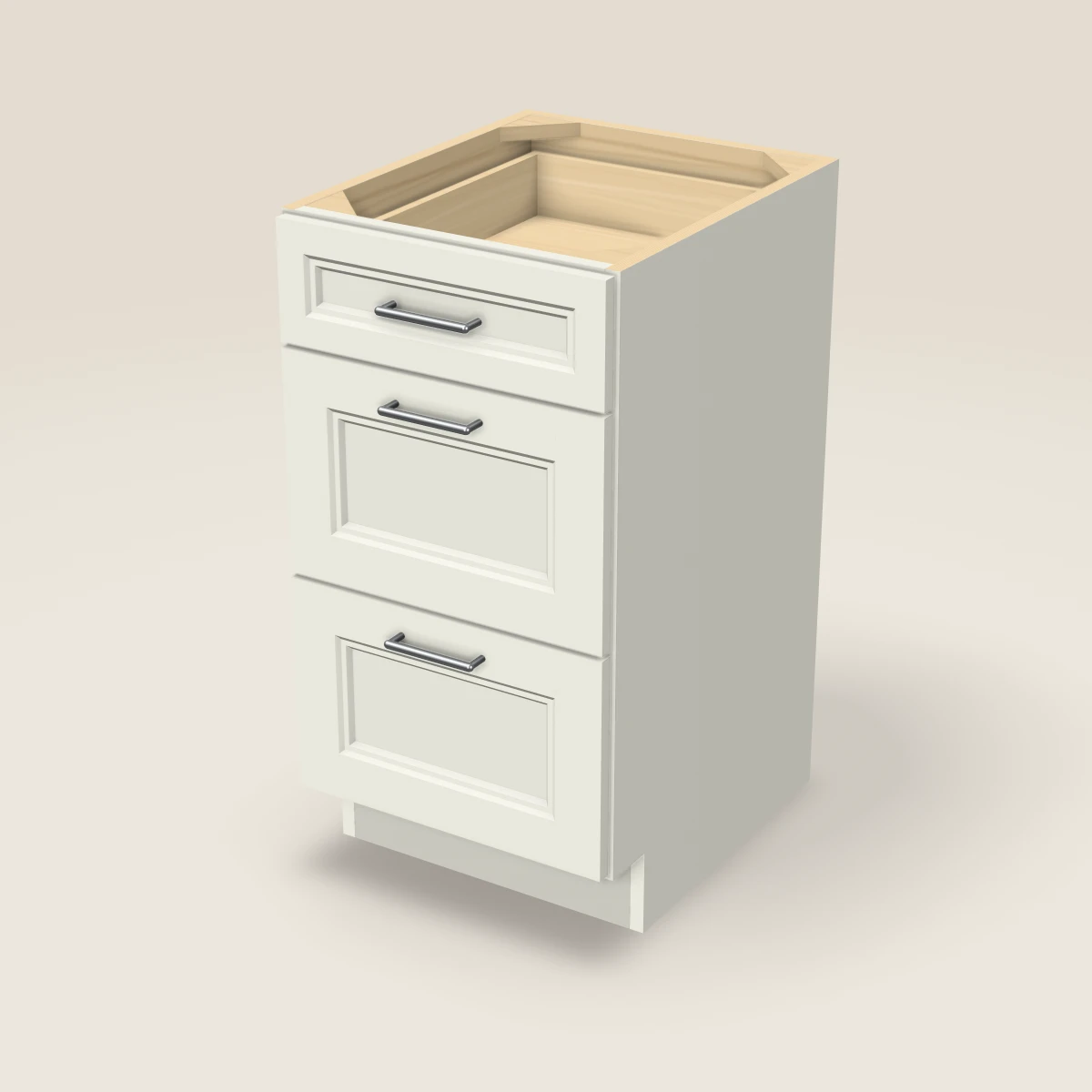18" Three Drawer Vanity Cabinet, 3D picture