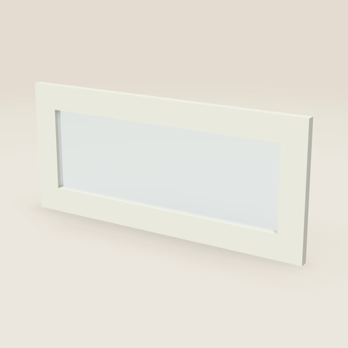 Puerta de vidrio para gabinete de pared de 27" — 12" de alto, imagen en 3D