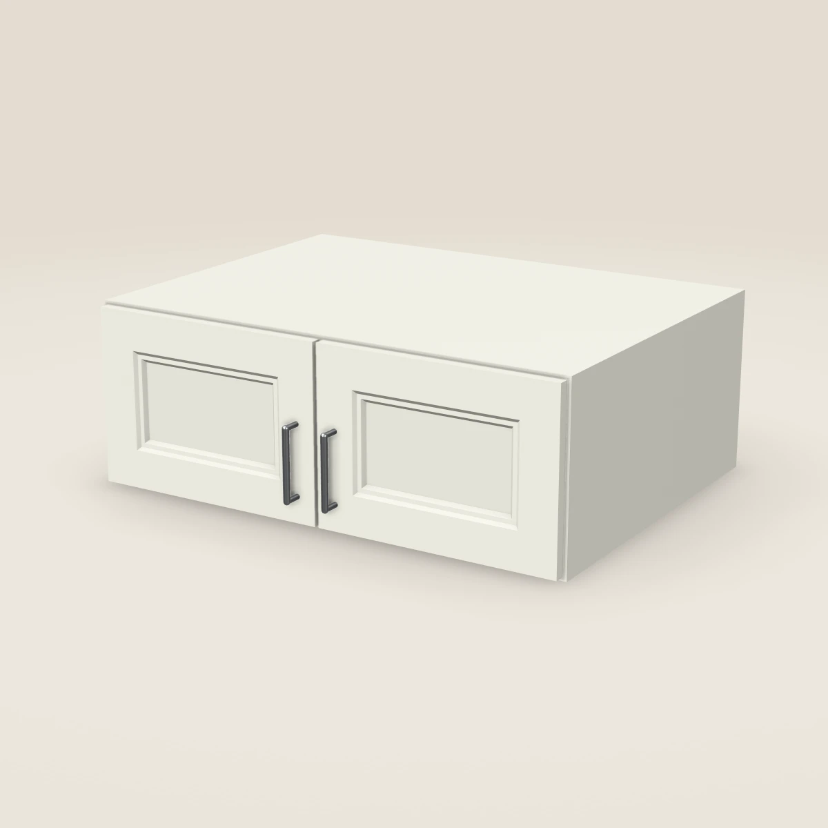 Gabinete de pared de dos puertas de 33" — 12" de alto, imagen en 3D