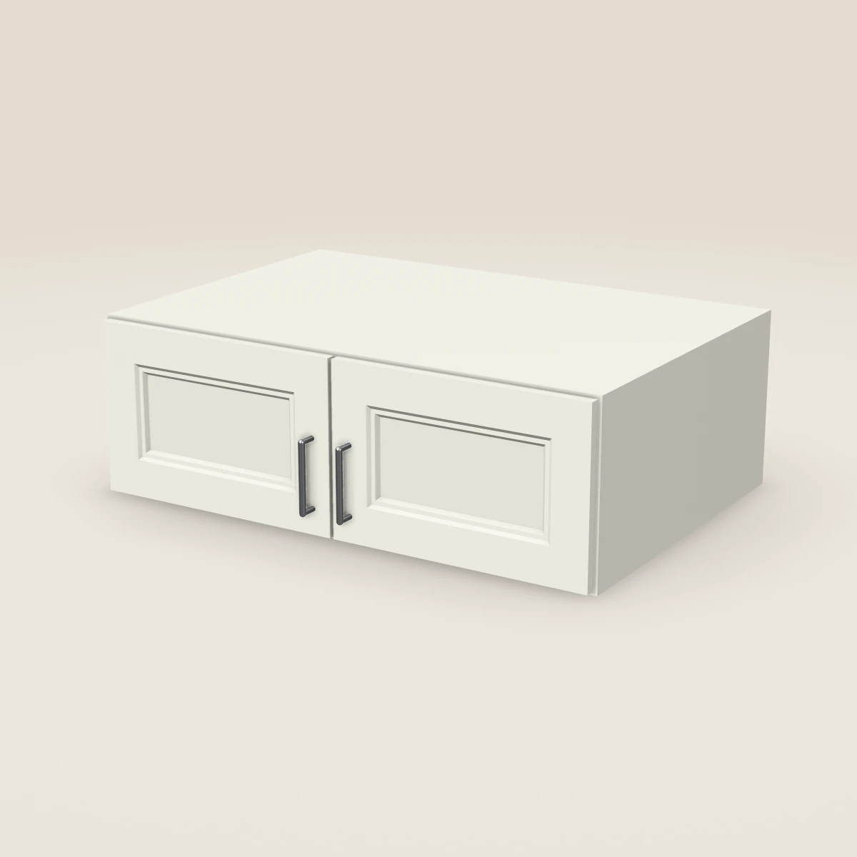 Gabinete de pared de dos puertas de 36" — 12" de alto, imagen en 3D