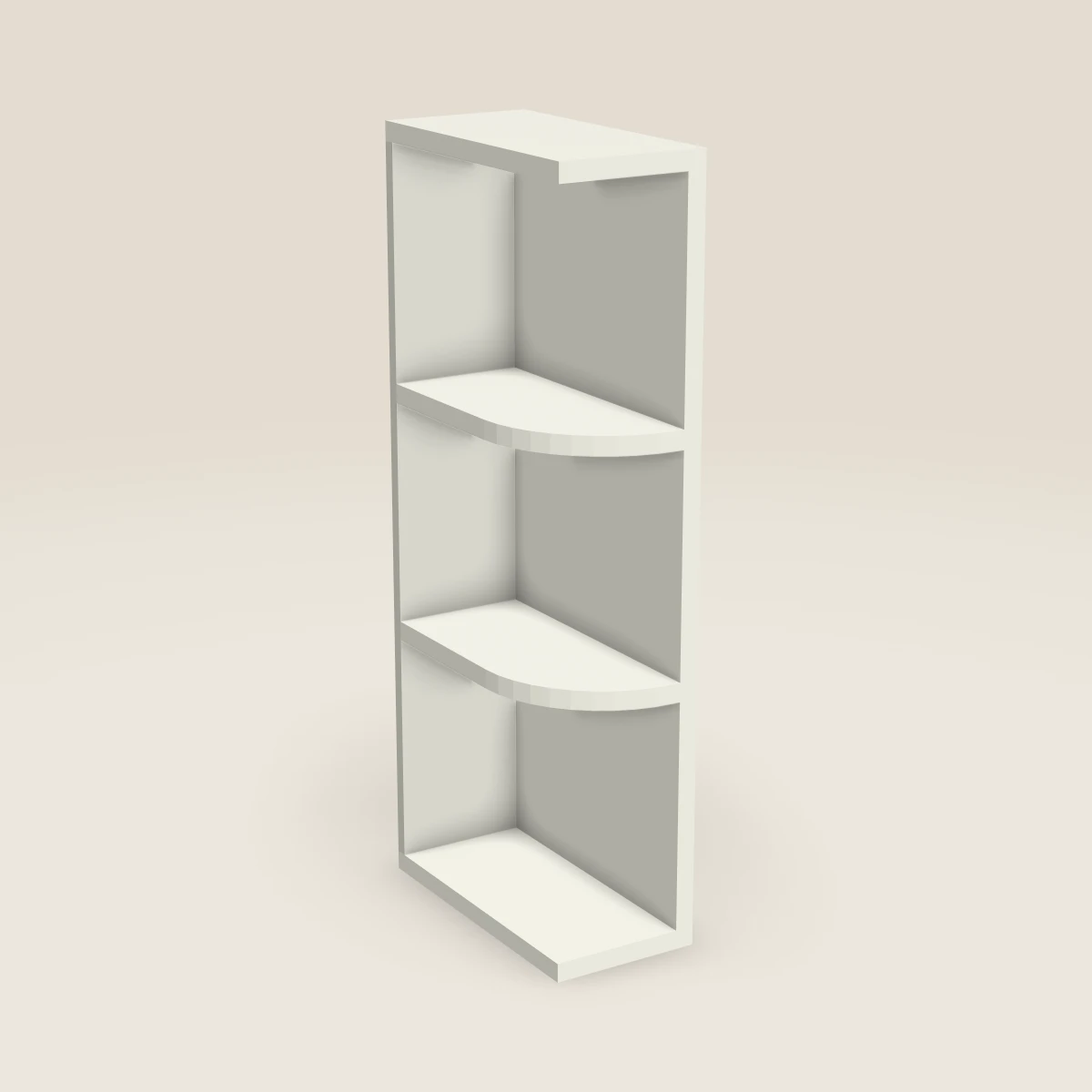 6" Wall End Shelf Cabinet — 30" High, 3D picture