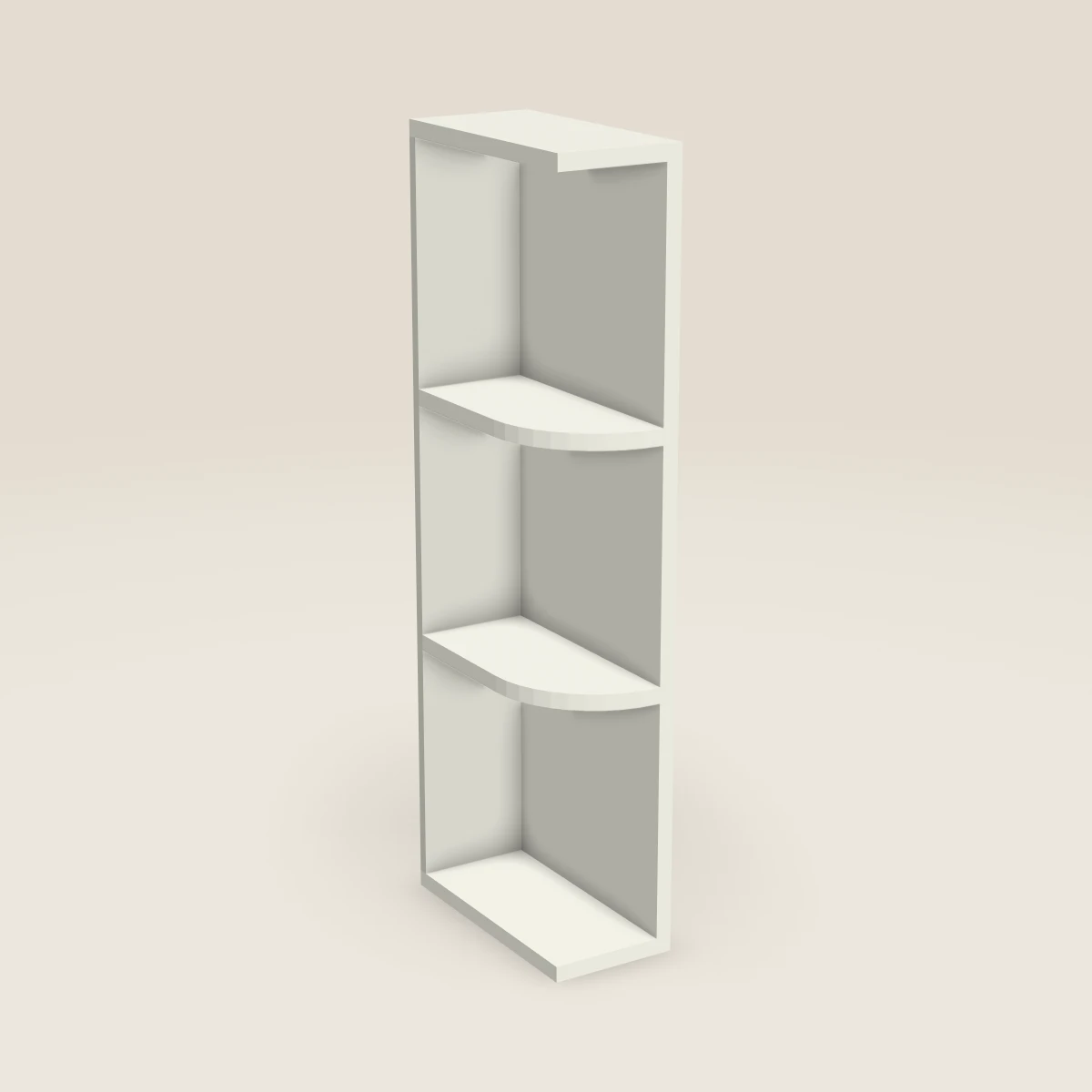 6" Wall End Shelf Cabinet — 36" High, 3D picture