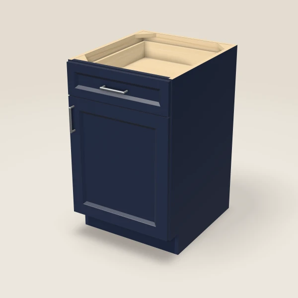 21" Single Door Single Drawer Base Cabinet, 3D picture