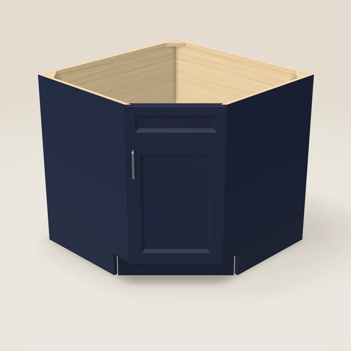 36" Base Corner Diagonal Sink Cabinet, 3D picture