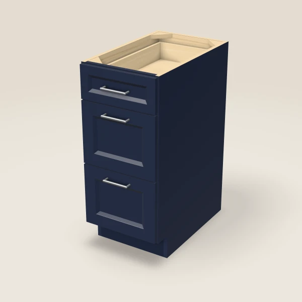 15" Three Drawer Base Cabinet, 3D picture