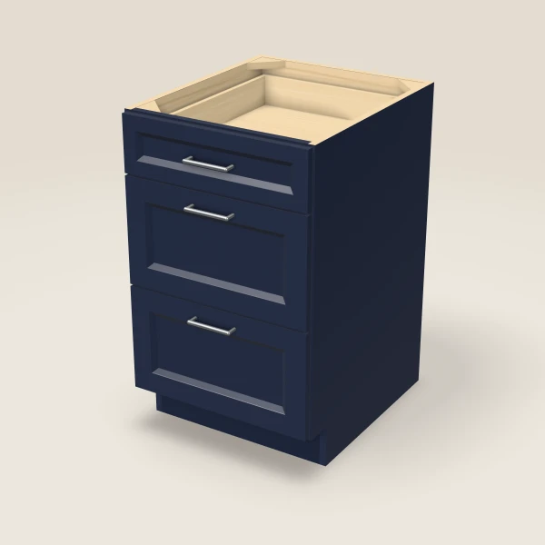 21" Three Drawer Base Cabinet, 3D picture