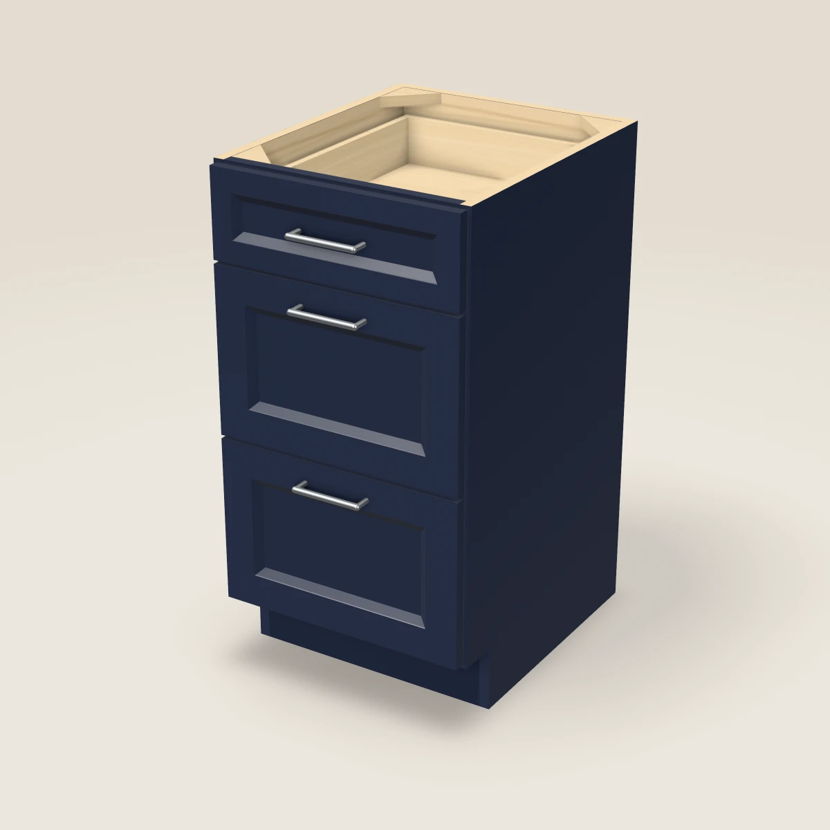 18" Three Drawer Vanity Cabinet, 3D picture