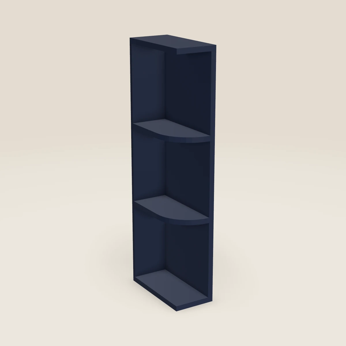 6" Wall End Shelf Cabinet — 36" High, 3D picture