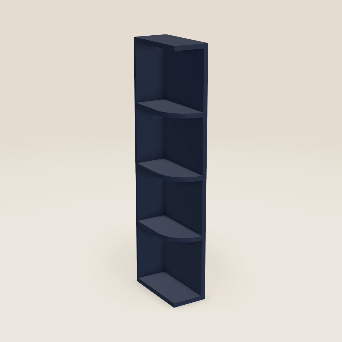 6" Wall End Shelf Cabinet — 42" High, 3D picture