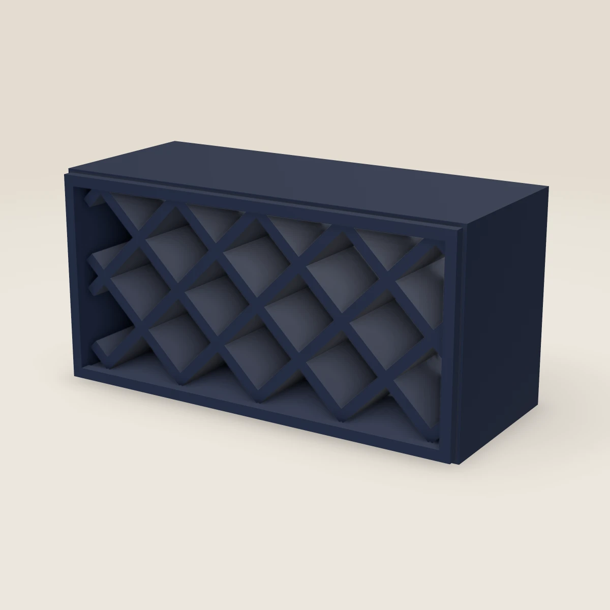 Botellero de pared de 30" — 15" de alto, imagen en 3D