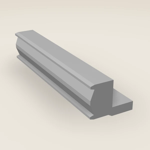 96" Shaker Light Rail Molding, 3D picture