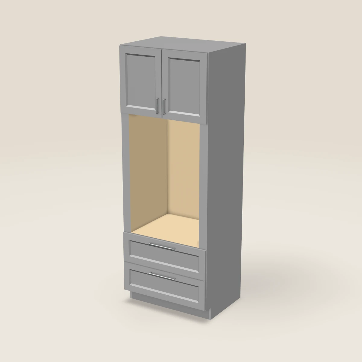 33" Wall Oven Pantry — 90" High, 3D picture